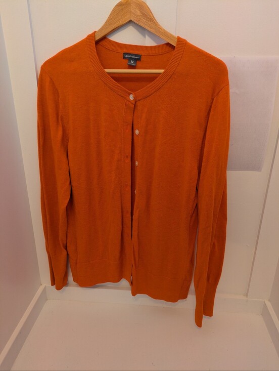 Eddie Bauer Sweaters - Eddie Bauer Orange Button Cardigan